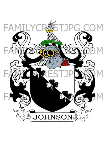 Johnson Family Crest - Stafford and Suffolk, England