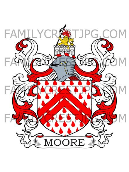 Moore Family Crest - Hadham/Haddon, co. Hertford, England