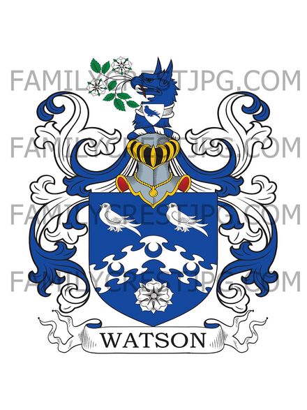 Watson Family Crest -  Kidderminster, co. Worcester, England