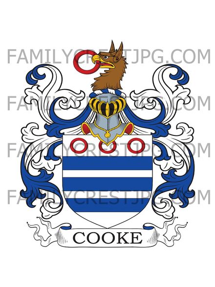 Cooke Family Crest - Lodgemore &amp; Farmhill, co. Gloucester, England