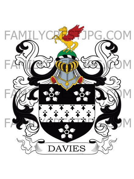 Davies Family Crest - Tisbury, co. Wiltshire, England