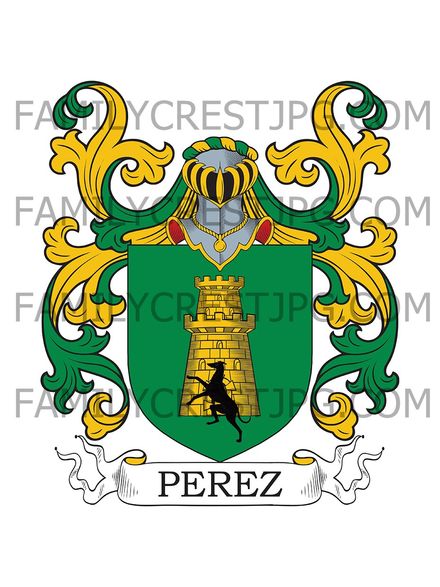 Perez Family Crest - de Pariza, Biscay