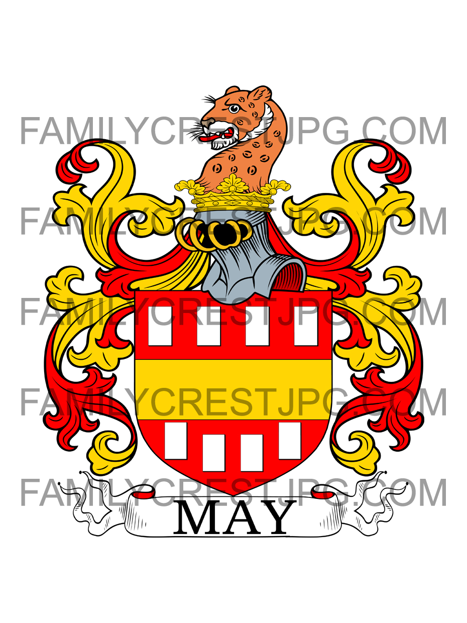 May Family Crests, Coat of Arms, History