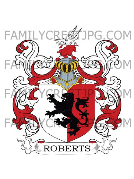 Roberts Family Crest  - Sutton Chevell, co. Leicester, England