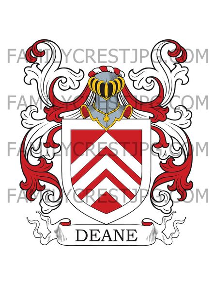 Deane Family Crest - Lincolnshire, England