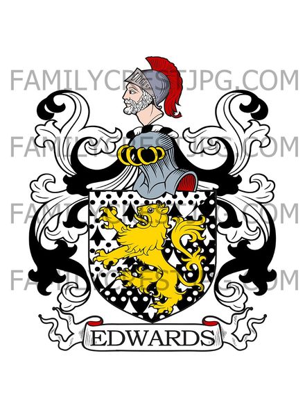 Edwards Family Crest - Farncott, co. Shrop, England