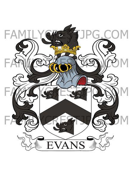 Evans Family Crest - Northop, co. Flint, Wales