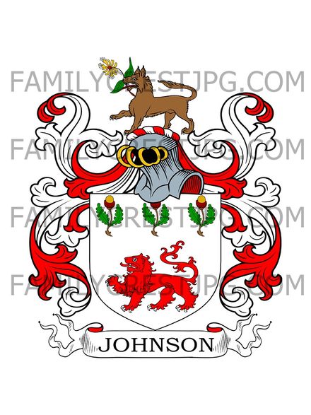Johnson Family Crest - Preston, co. Lancashire, England