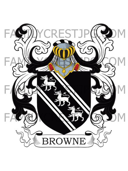 Browne Family Crest - Canterbury, co. Kent, England