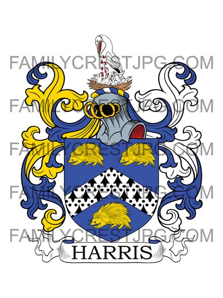 Harris Family Crest - Abcot, co. Shropshire, England