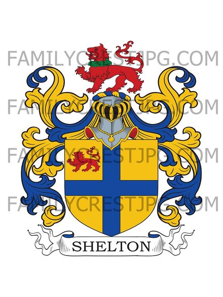 Shelton Family Crest - Nottingham, Staffordshire, &amp; Yorkshire, England