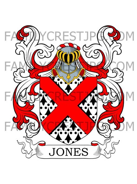 Jones Family Crest - Maes-y-Gannedd, Wales