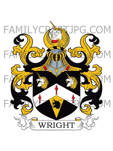 Wright Family Crest - Mapperley, co. Nottingham, England