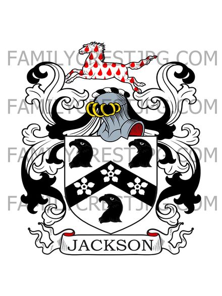 Jackson Family Crest - Sunderland, co. Durham, England