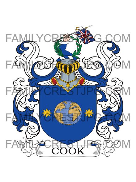 Cook Family Crest - granted in 1785