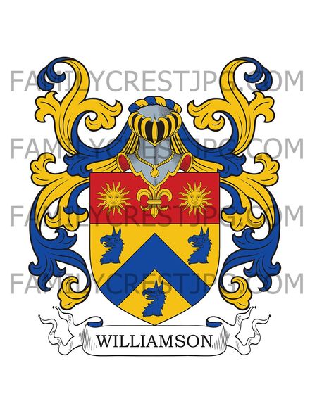 Williamson Family Crest - Mares Ashby, co. Northampton, England