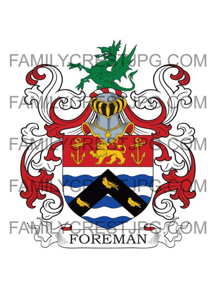 Foreman Family Crest - London &amp; Leicester, England