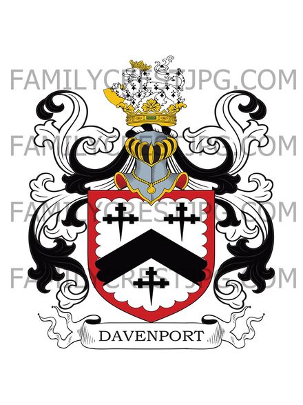 Davenport Family Crest - Lovington, co. Somerset, England