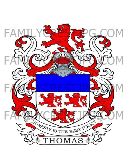 Thomas Family Crest - Yapton Place, co. Sussex, England