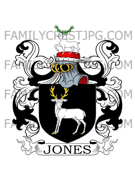Jones Family Crest - Monmouth, Wales