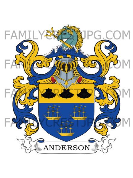 Anderson Family Crest - Cluny, co. Dorset, England