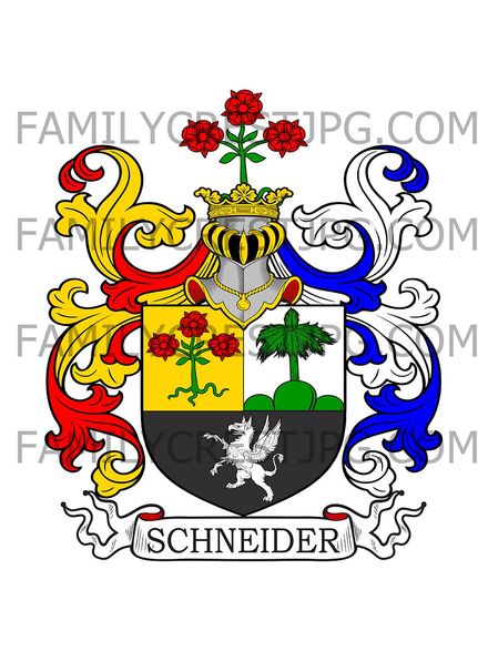 Schneider Family Crest - Germany - Snider