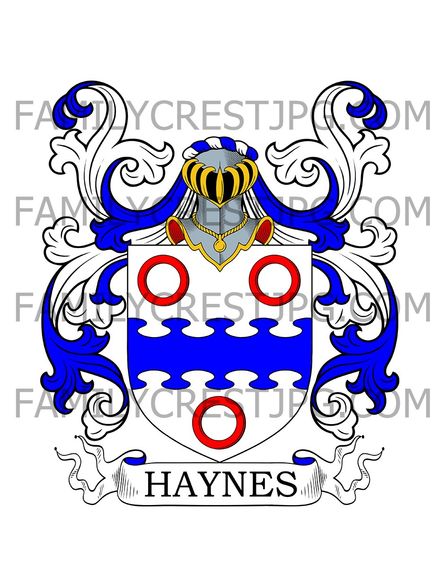 Haynes Family Crest - Sussex, England