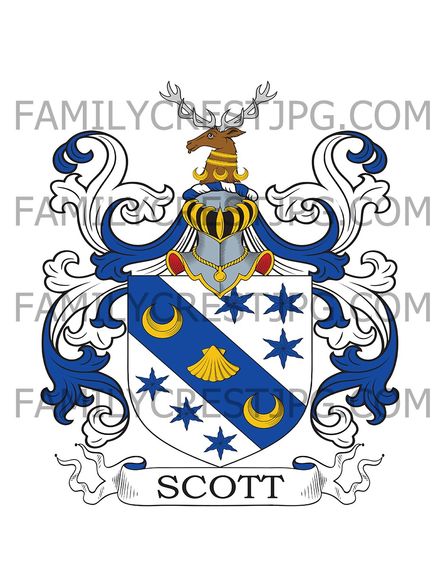 Scott Family Crest - Rosreagh, co. Cumberland, England