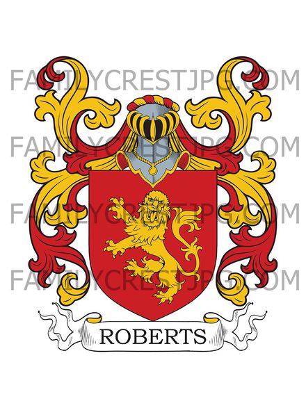 Roberts Family Crest - Bow, co. Middlesex, England