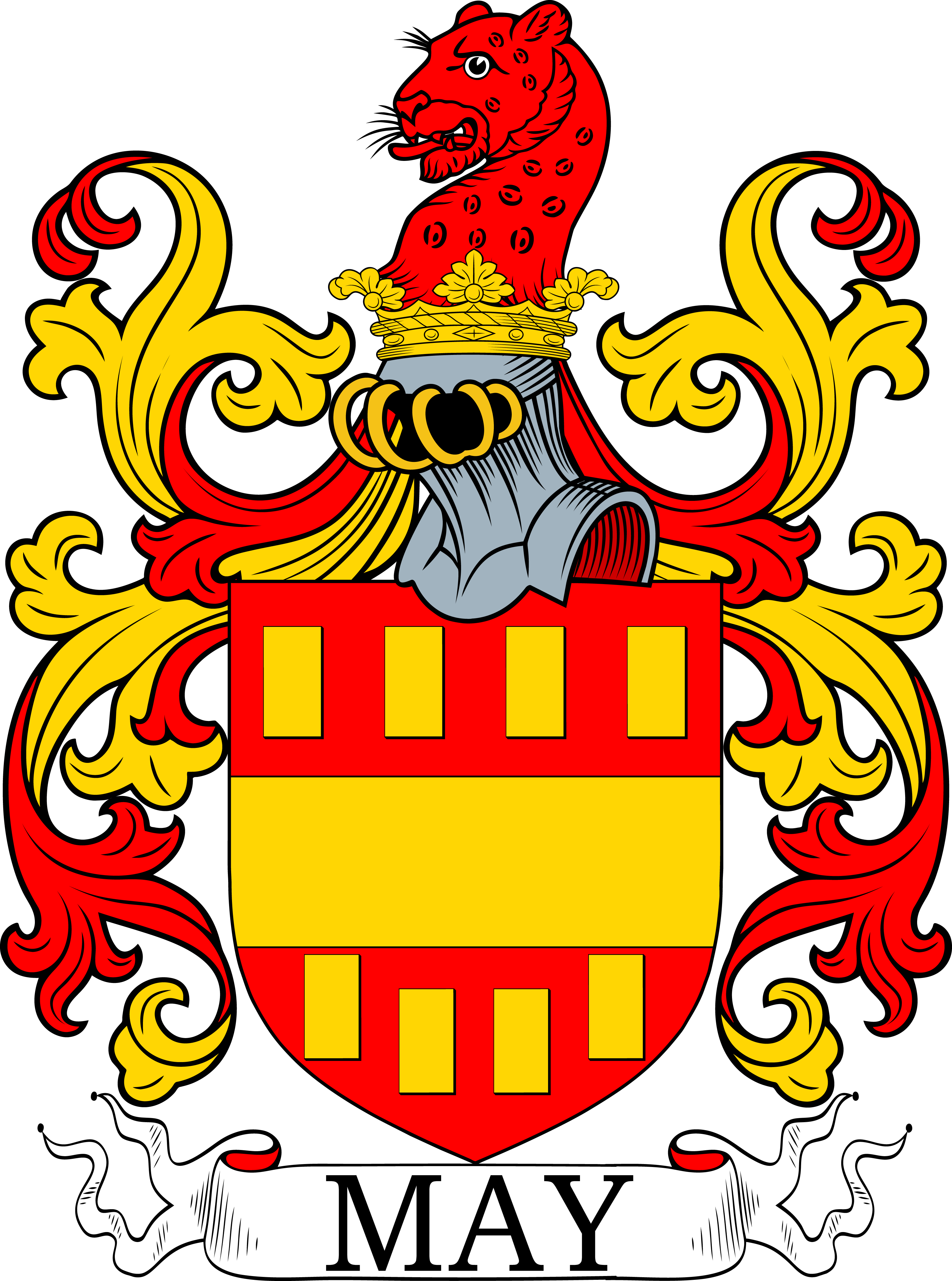 May Family Crests, Coat of Arms, History