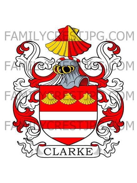 Clarke Family Crest - Hereford, England