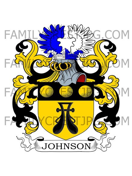 Johnson Family Crest - Thwaite, co. Lincoln, England