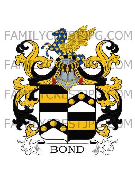 Bond Family Crest - Creech Grange, Isle of Purbeck, co. Dorset, England