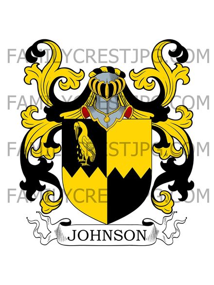 Johnson Family Crest - Nethercourt &amp; Margate, co. Kent, England