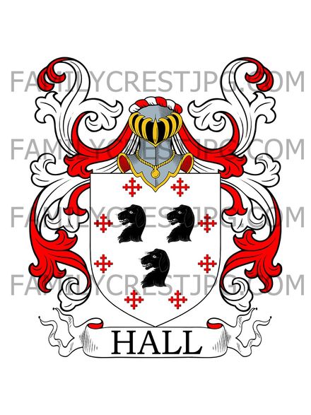Hall Family Crest - Warnham, co. Sussex, Goldings, co. Hertfordshire, &amp; London, England