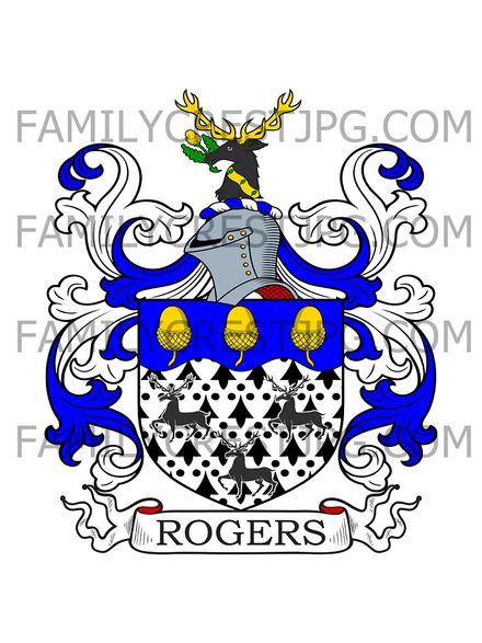 Rogers Family Crest - Yarlington, co. Somerset, England