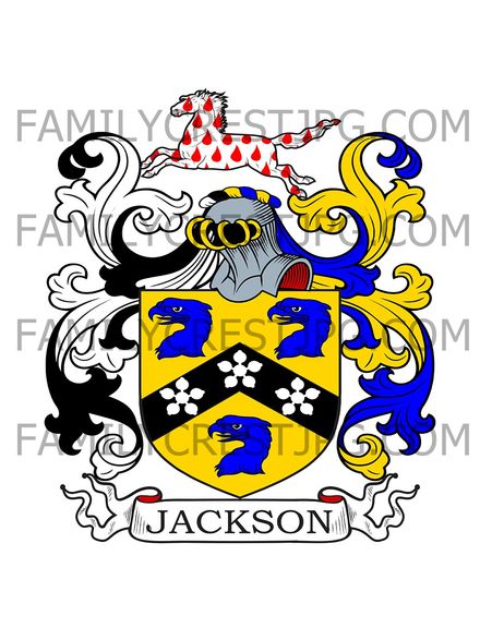 Jackson Family Crest - Combhay, co. Devon, England