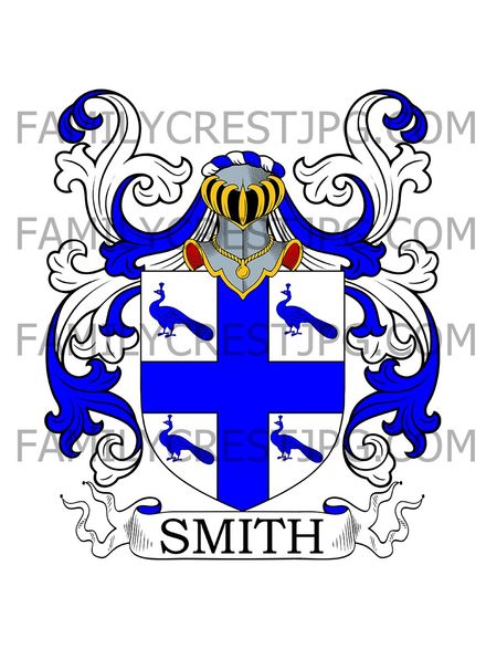 Smith Family Crest - Ashby-Folville, co. Leicester, England