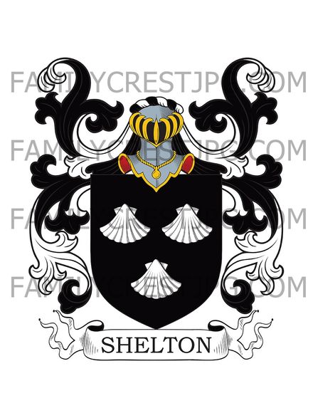 Shelton Family Crest - Norfolk &amp; Suffolk, England