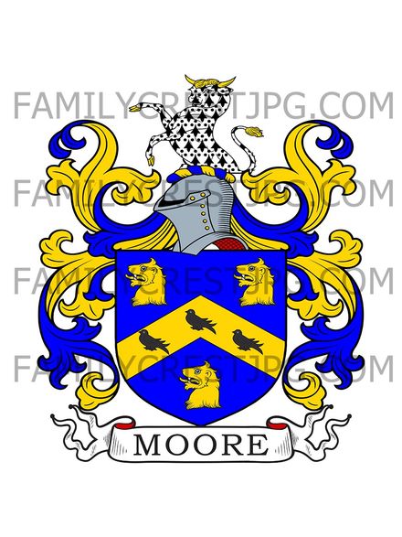 Moore Family Crest - Newington, co. Middlesex, England
