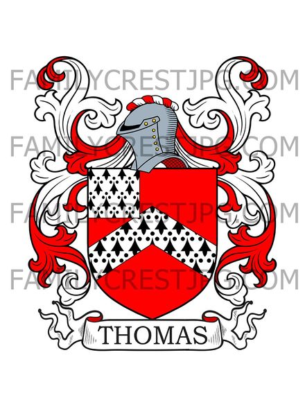 Thomas Family Crest - Chiverton, co. Cornwall, England