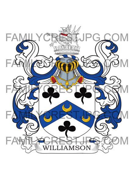 Williamson Family Crest - Lincoln&#x27;s Grange, co. Middlesex, England