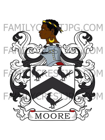 Moore Family Crest - Canterbury, co. Kent, England