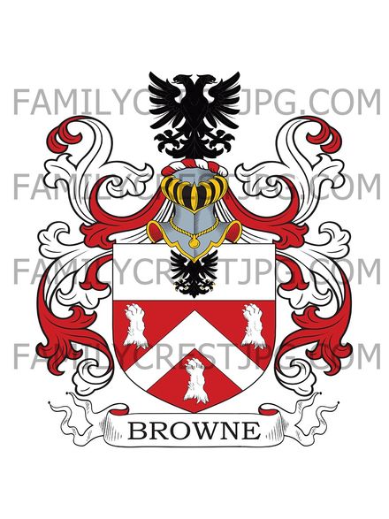 Browne Family Crest - Weald Hall, co. Essex, England
