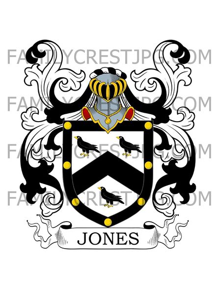 Jones Family Crest - Ratcliffe, co. Middlesex, England