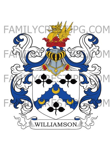 Williamson Family Crest - Denford, co. Northampton, England