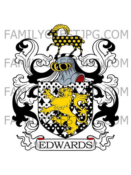 Edwards Family Crest - Devon &amp; Somerset, England