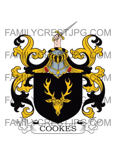 Cooke Family Crest - Norgrove, co. Worcester, England