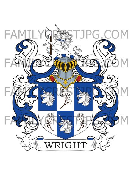 Wright Family Crest - Lower Oak, co. Lancashire, England