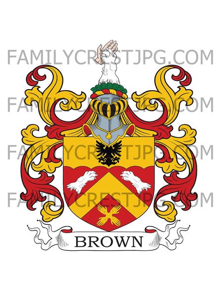 Brown Family Crest - Richmond Hill, co. Lancashire, England
